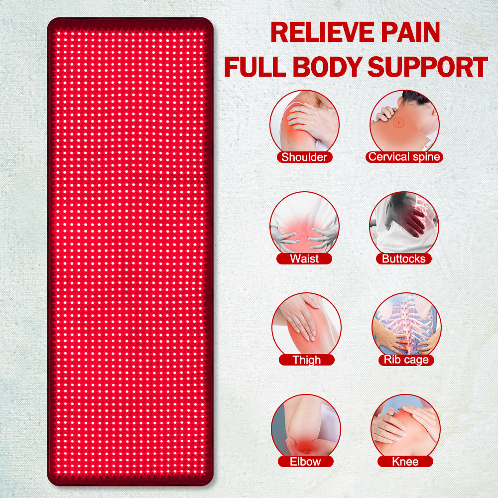 OEM ODM Spa salon Heating Pad Bed Laying 1540pcs LEDs Infrared light therapy mat 660nm 850nm red light therapy blanket